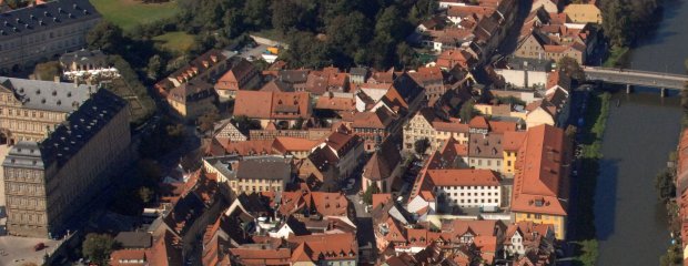Stadt Bamberg, Blick auf das Sanierungsgebiet "Sand"