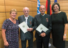 Bauministerin Ilse Aigner mit den Preisträgern Claus Wolfgang Hieke und Adolf Schwentner